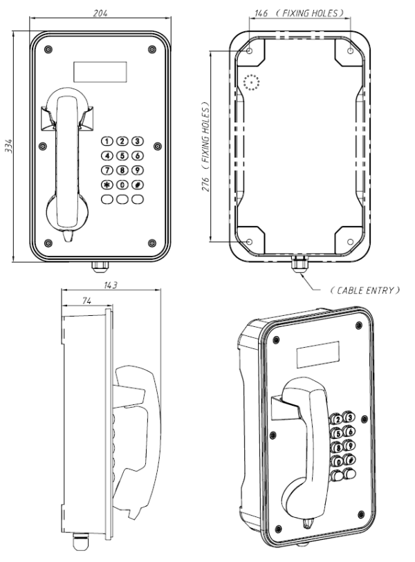 JR105-FK Telefono Industrial Vozell