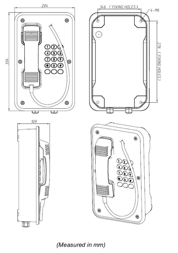 JR103-FK Telefono Industrial Vozell - Image 2